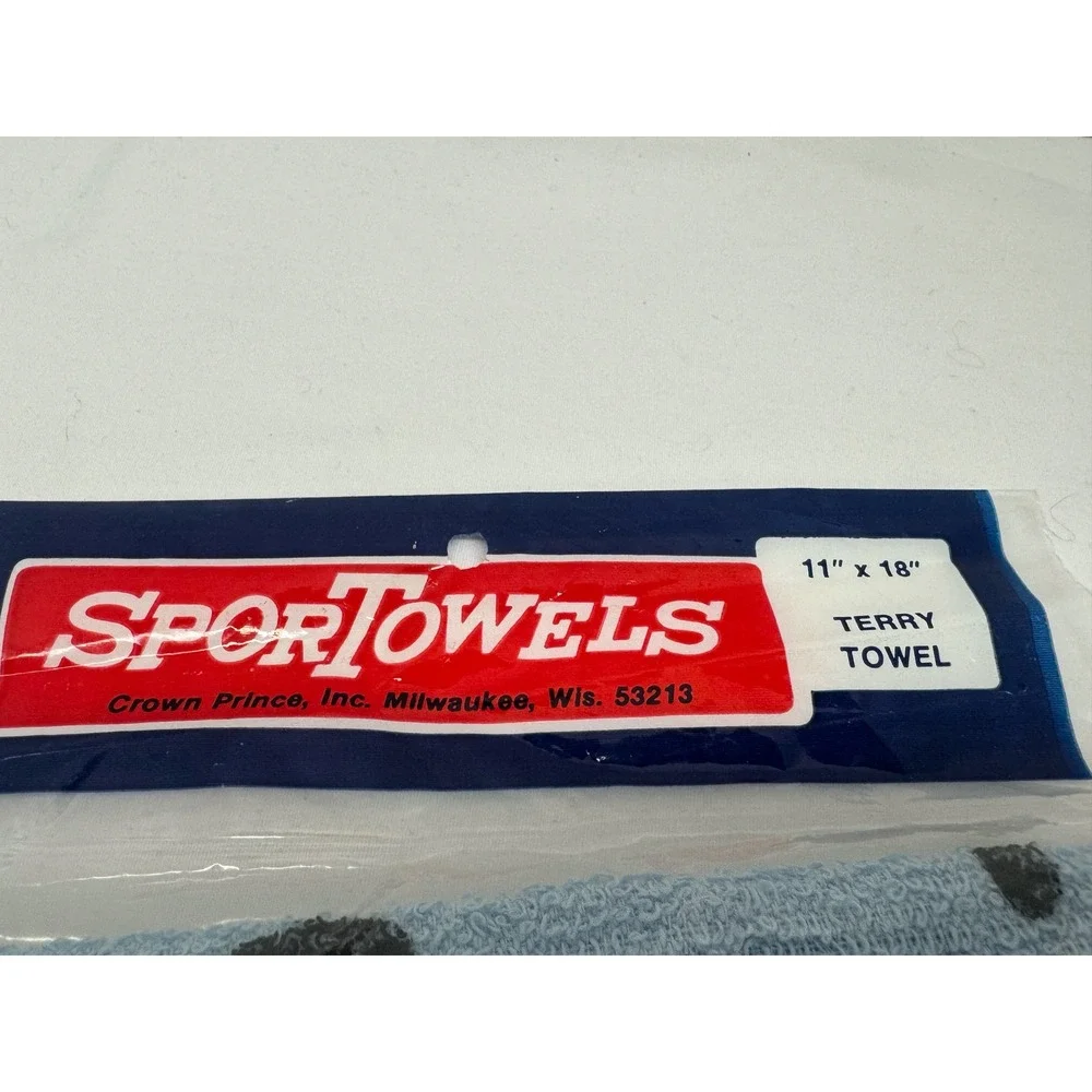 Vintage Sportowels Classic Lanes Bowling Towel Blue Terry Cloth New Sealed 11x18